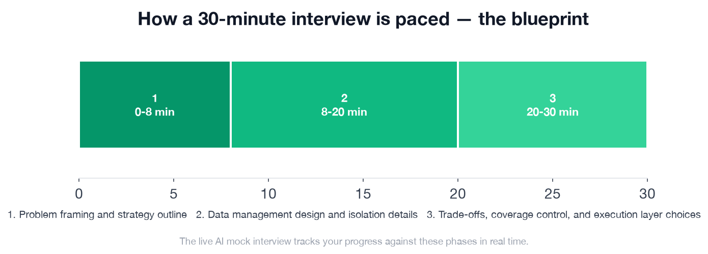 Interview phase timeline for the Test Automation Engineer data-driven testing interview